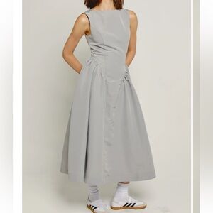 Another Girl Midi Gray Dress